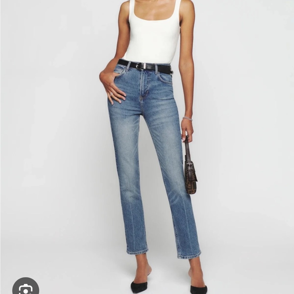 Reformation Liza Blue Straight Leg Jeans